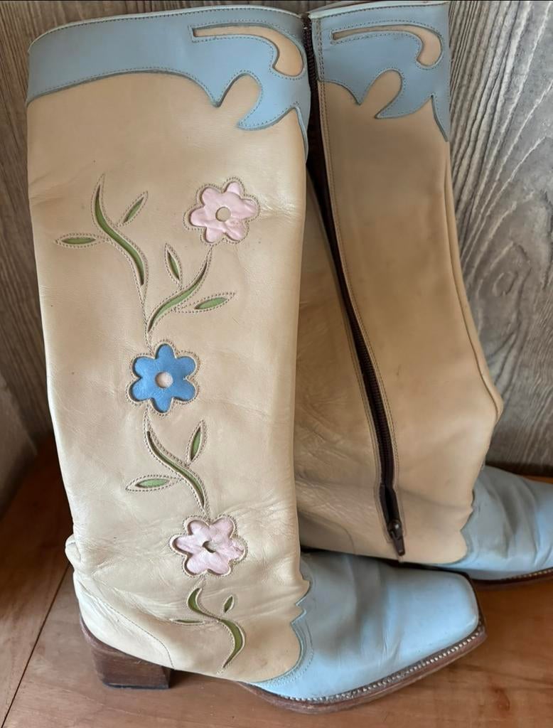 SENDRA leren handgemaakte laarzen, Hoge laarzen, Beige, Ophalen of Verzenden, Zo goed als nieuw