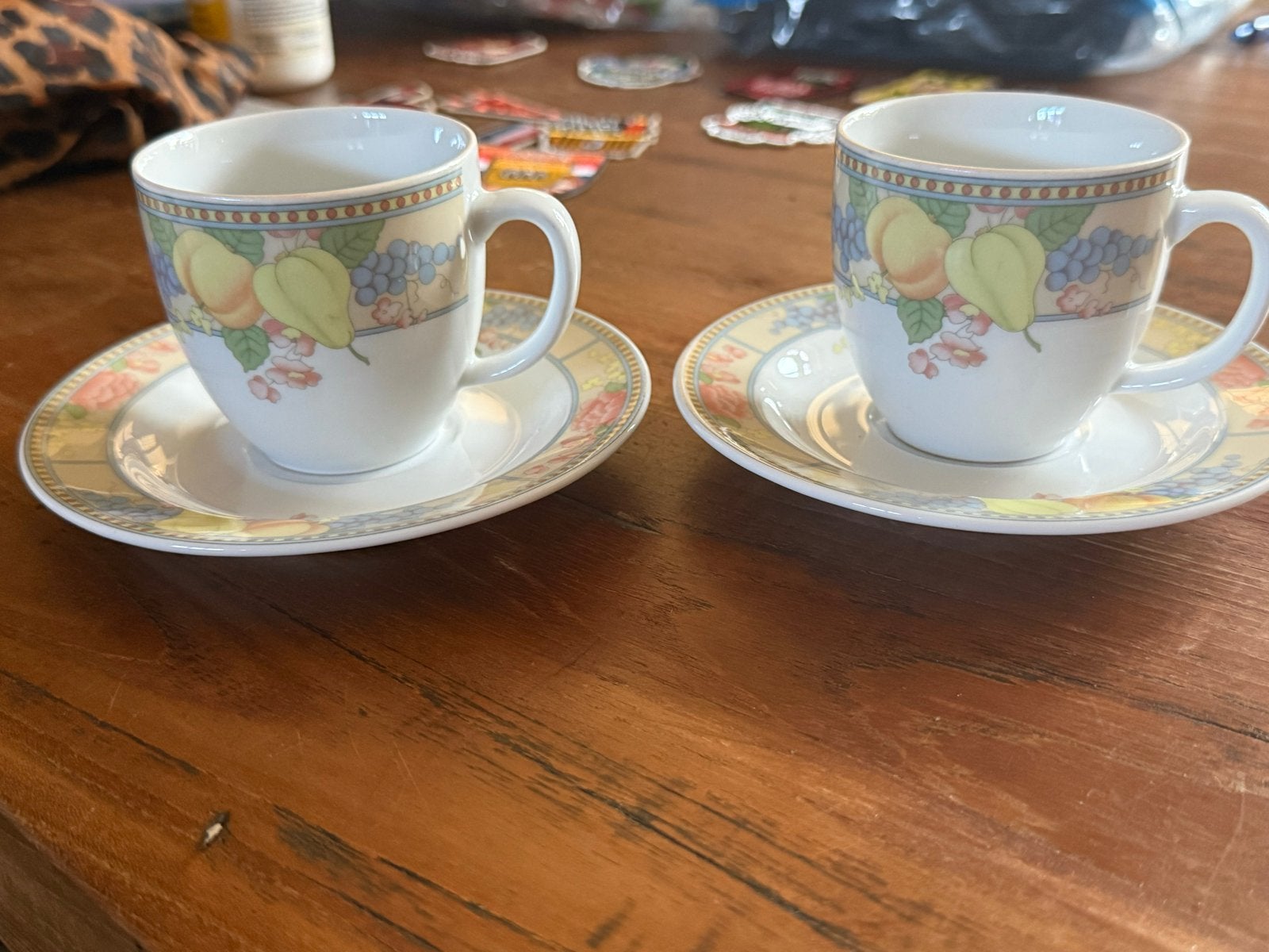 Graf von Henneberg kop en schotels servies - Fruit decor, Gebruikt, Overige merken, Klassiek, Ophalen of Verzenden