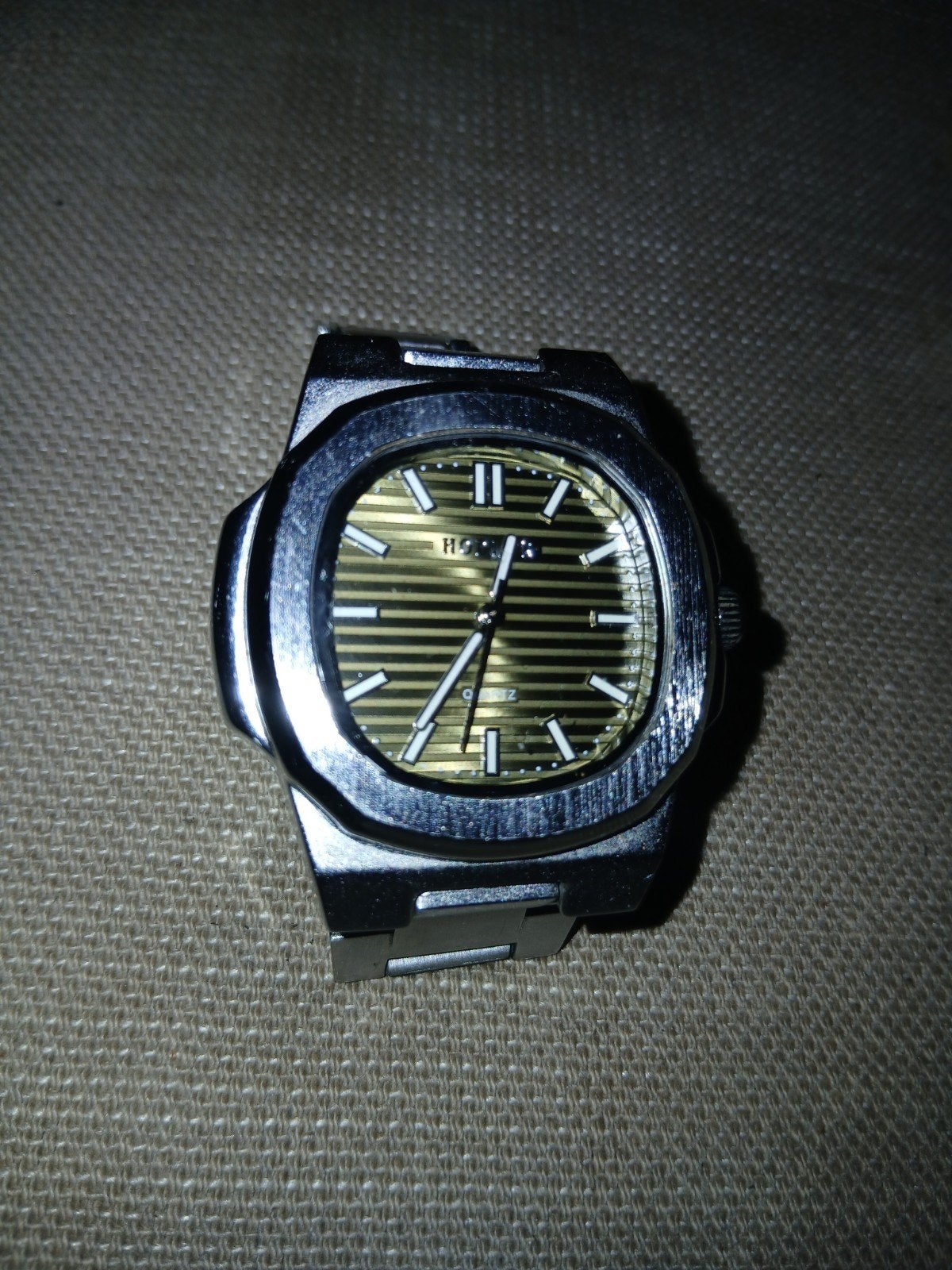 MOET WEG Hodler Quartz Herenhorloge (Nautilus Look), Overige merken, Staal, Staal, Polshorloge