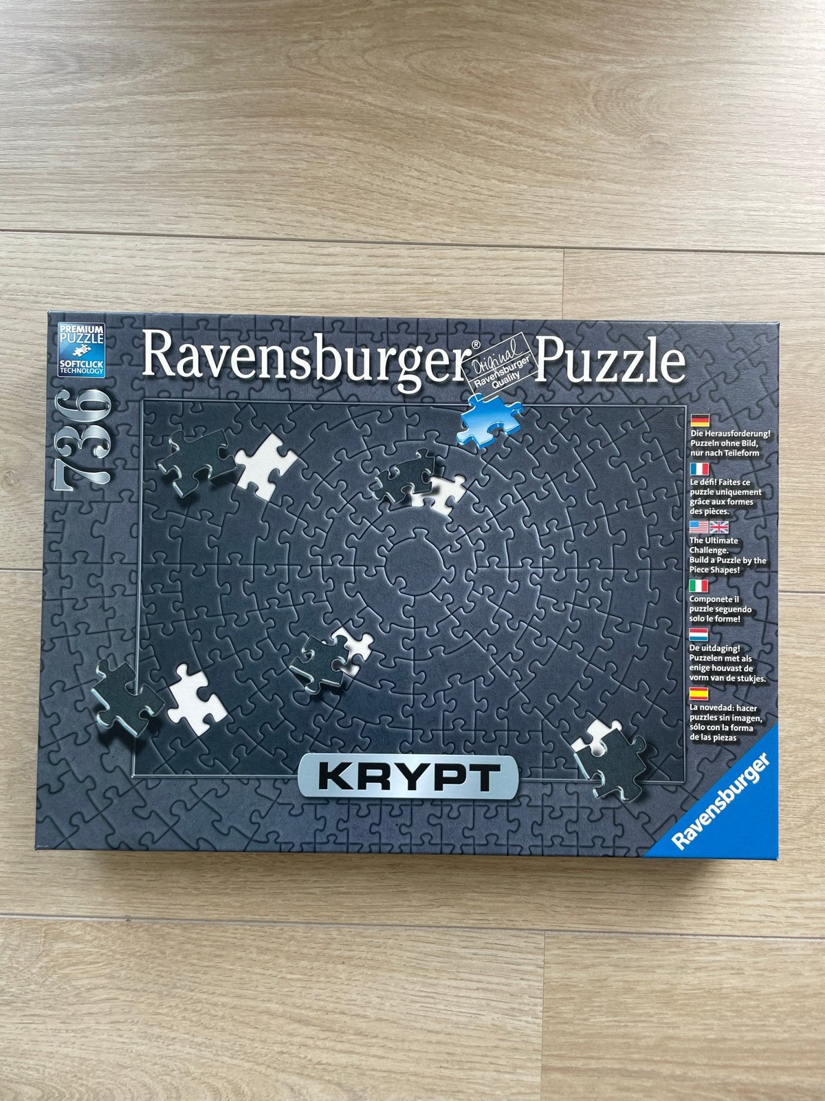 Ravensburger KRYPT Legpuzzel 736 stukjes, Ophalen of Verzenden, 500 t/m 1500 stukjes, Zo goed als nieuw, Legpuzzel