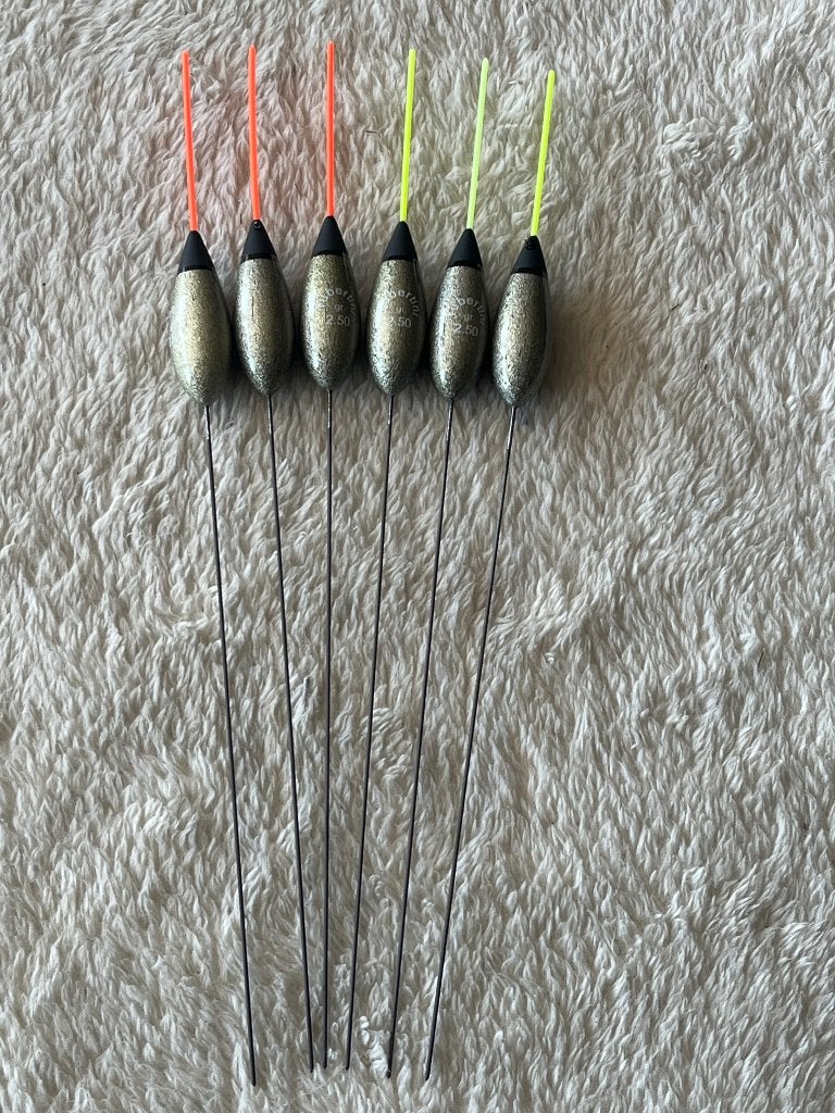 adv 194 / NIEUW  set 6 dobbers TUBERTINI 2,50gr, Watersport en Boten, Ophalen of Verzenden, Nieuw, Dobber of Lood