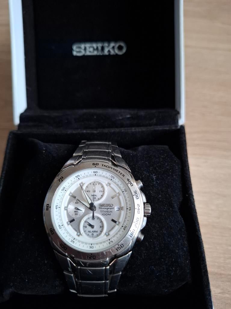 Seiko Chronograph Titanium 7T62 0HR0, Sieraden, Tassen en Uiterlijk, Horloges | Heren, Ophalen of Verzenden, Gebruikt, Seiko