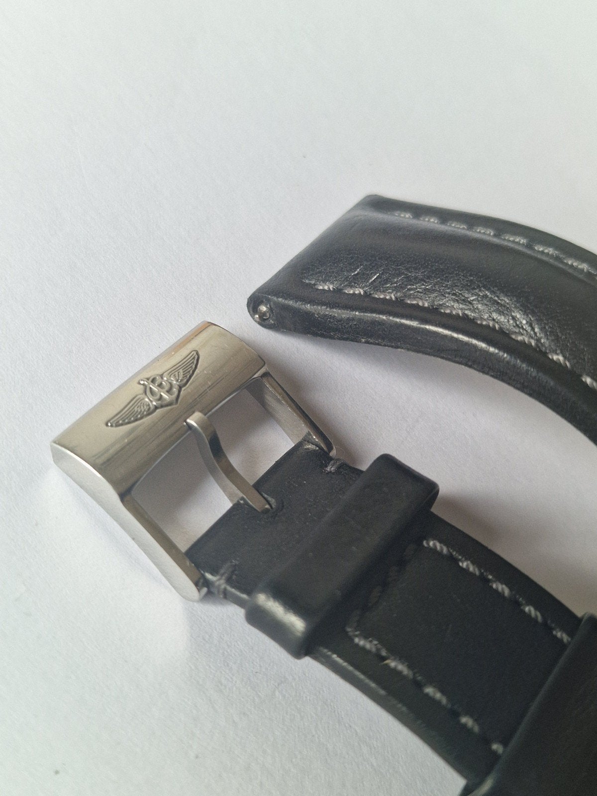 Breitling gesp en leren band, Staal, Breitling, Ophalen of Verzenden, Leer