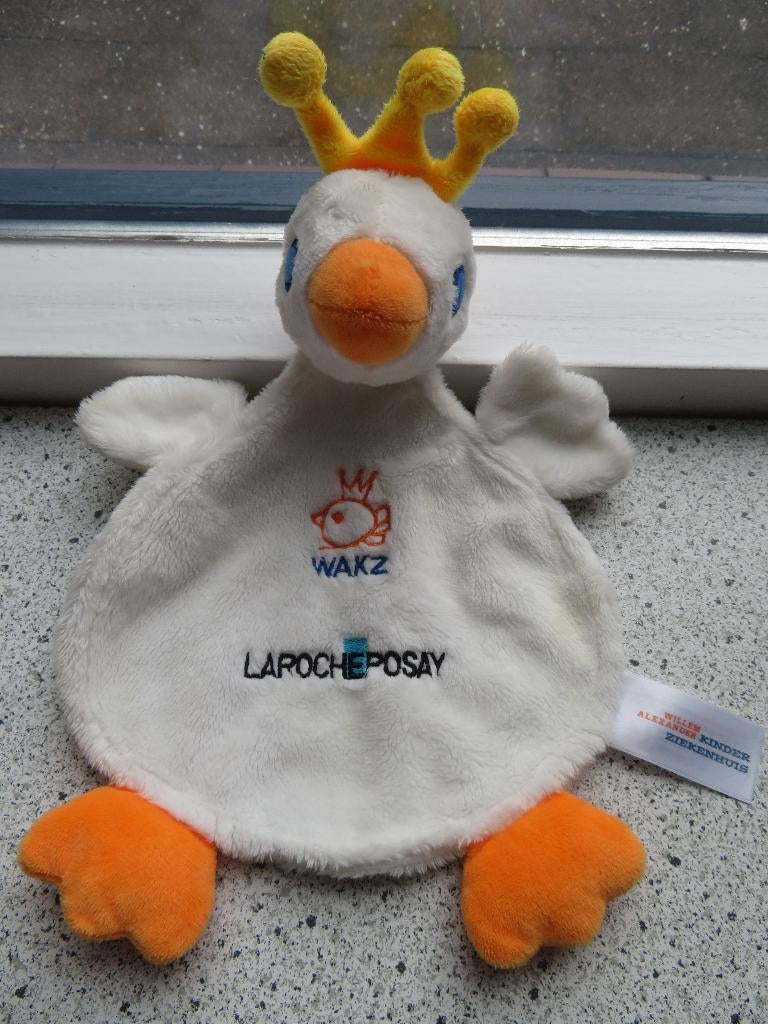 Knuffeldoek eend met gele kroon merk Happy Horse WAKZ, Kinderen en Baby's, Speelgoed | Knuffels en Pluche, Happy Horse, Ophalen of Verzenden