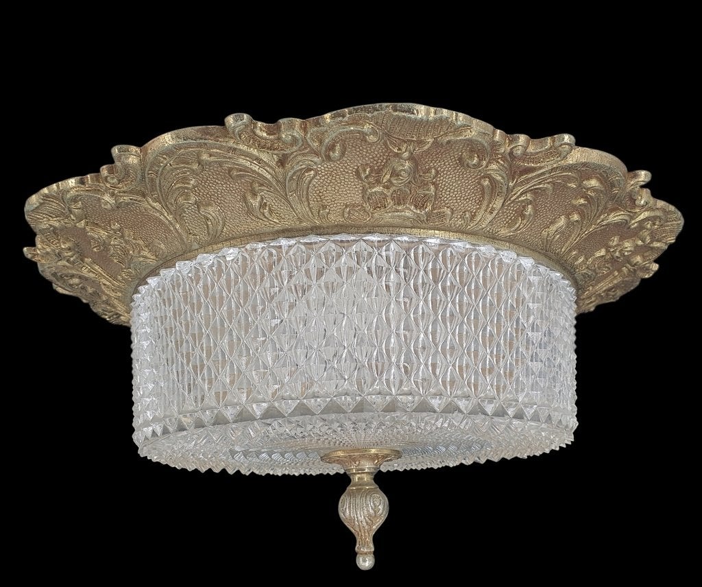 2091 hollywood regency style barok plafonniere plafoniere, Ophalen of Verzenden, Gebruikt