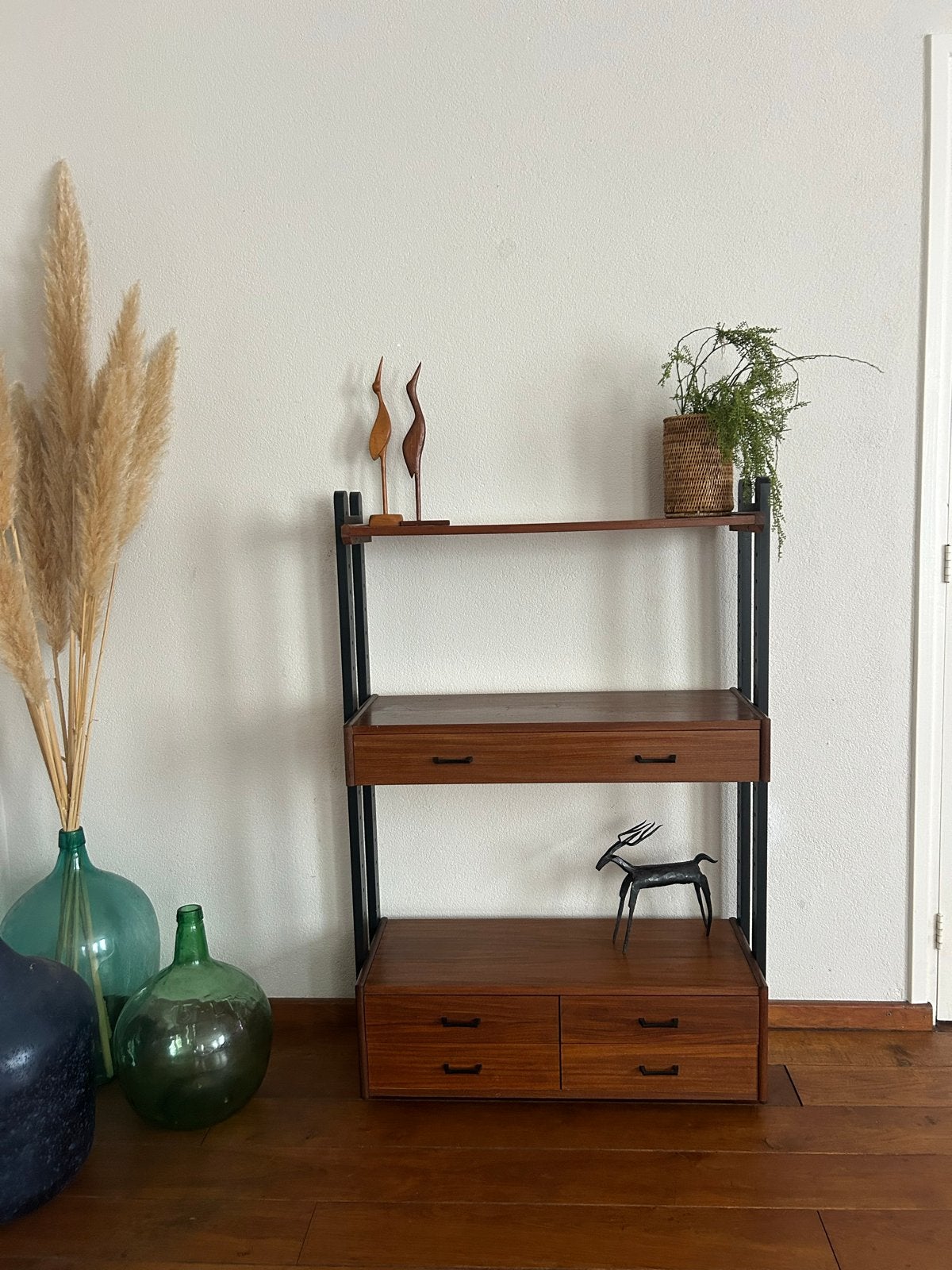 Vintage Simpla Lux wandsysteem | Teak  jaren 60, Ophalen, Gebruikt, Teakhout, 50 tot 100 cm