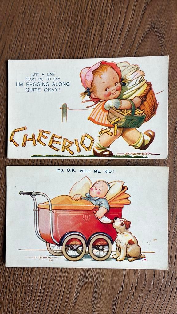 Fantasie/kinderkaarten. D.TEMPEST.Cheerio / wandelwagen/baby, Verzamelen, Ansichtkaarten | Themakaarten, Ophalen of Verzenden