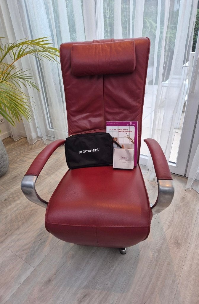 Prominent Relax Fauteuil Leer Draaibaar Accu, Ophalen, Gebruikt, Minder dan 75 cm, Leer