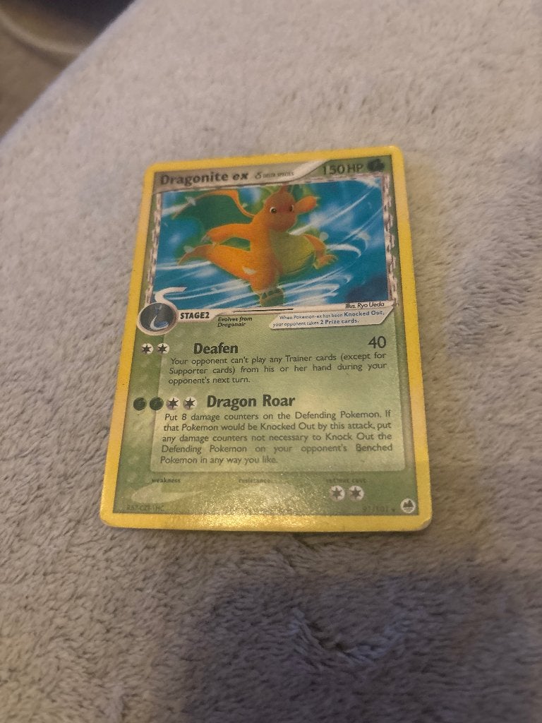 Pokemon dragonite, Ophalen of Verzenden, Gebruikt, Speelkaart(en)