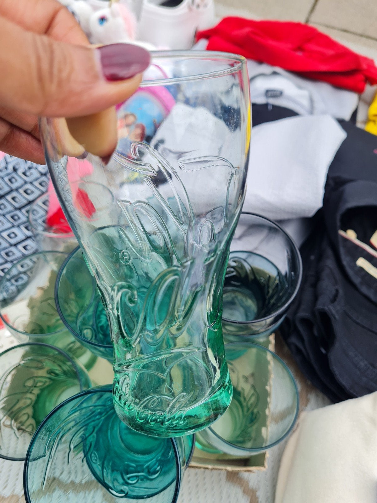 Coca-Cola glazen, 4 stuks, Glas of Glazen, Gebruikt, Ophalen of Verzenden, Glas
