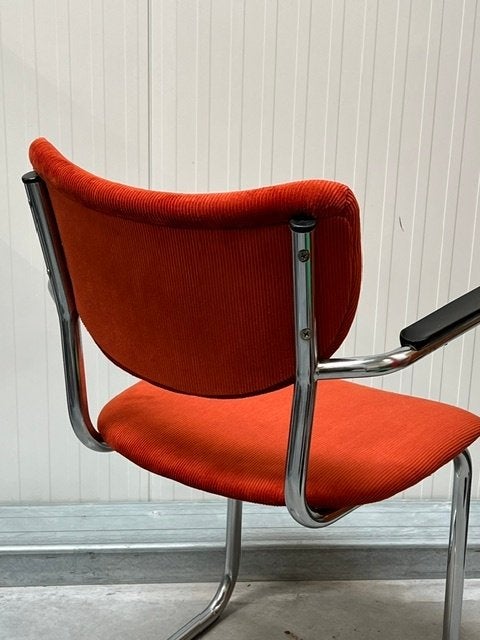 De Wit 3011 sledestoel vintage eetkamerstoel retro terra, Metaal, Gebruikt, Overige kleuren, .