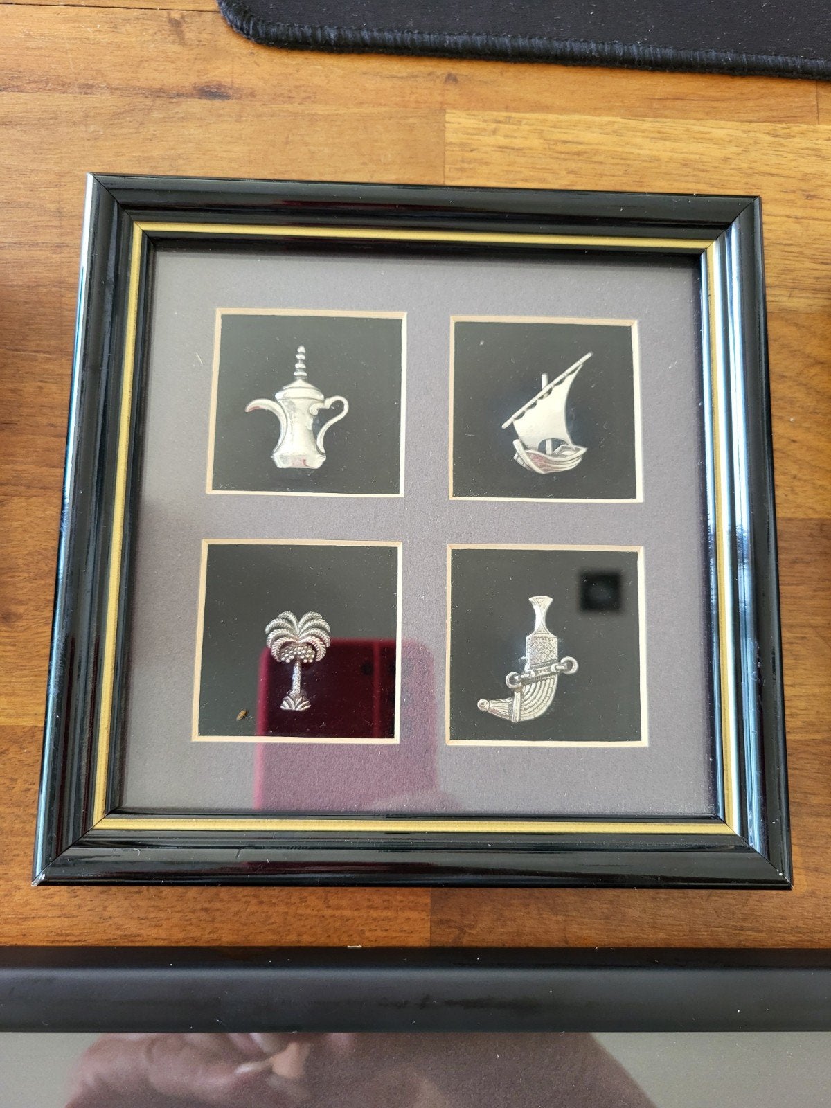 Foto 2 van Zilveren collectie Arabische miniaturen ingelijst 925 zilver