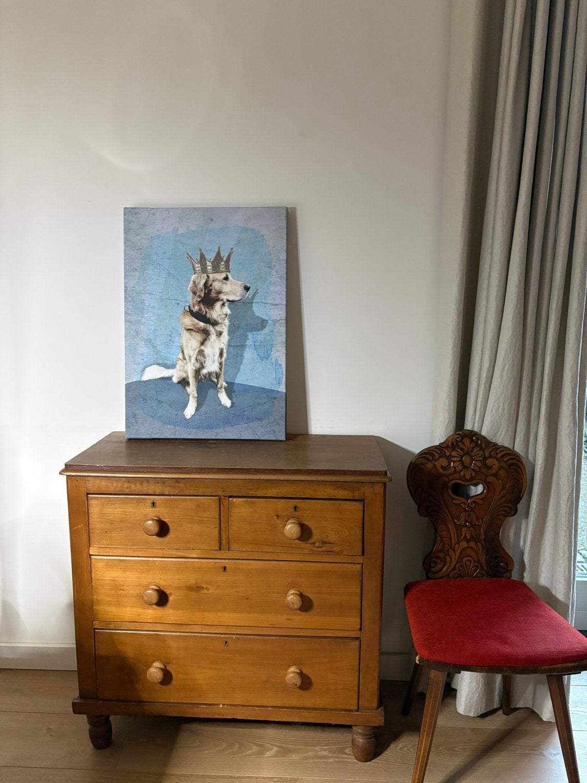 Leuk houten ladekastje/commode, Ophalen, 50 tot 70 cm, 90 tot 105 cm, 100 cm of meer