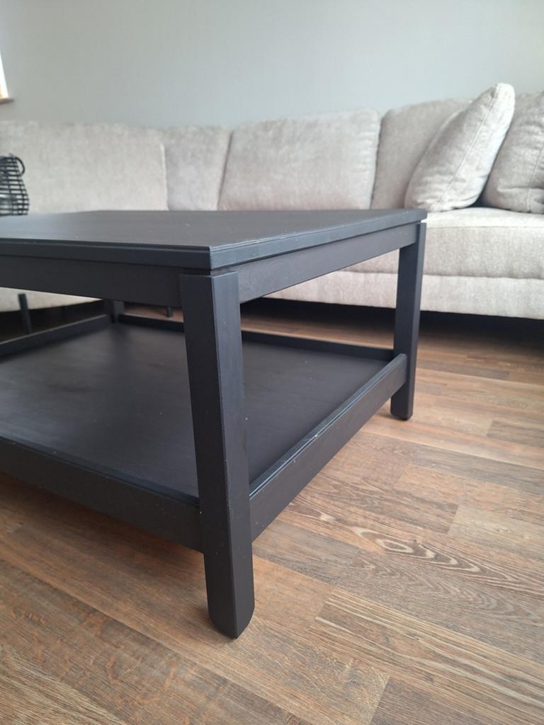 Zwarte salontafel met opbergruimte, Ophalen, Gebruikt, 100 tot 150 cm, 50 tot 100 cm