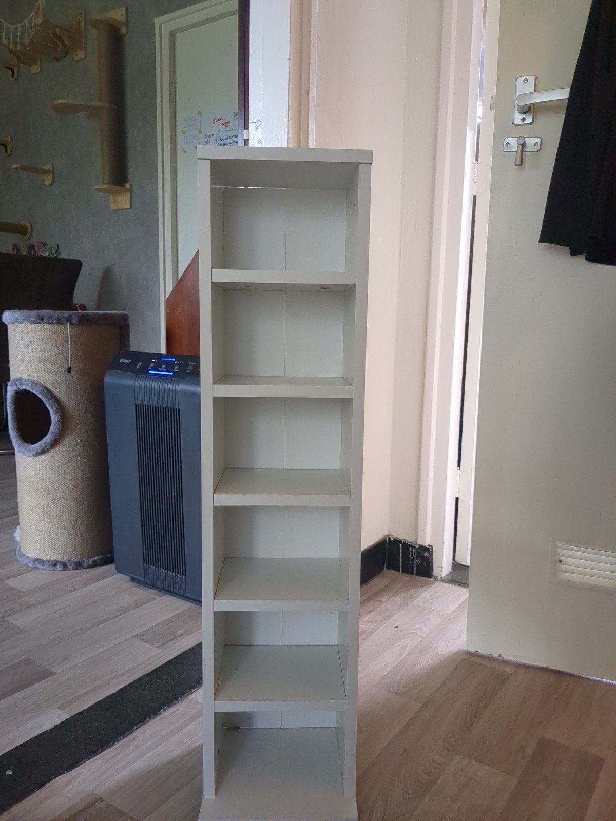 Smalle witte kast met planken - 88x21x16.3 cm, Huis en Inrichting, Ophalen, Met plank(en), Minder dan 50 cm, Gebruikt