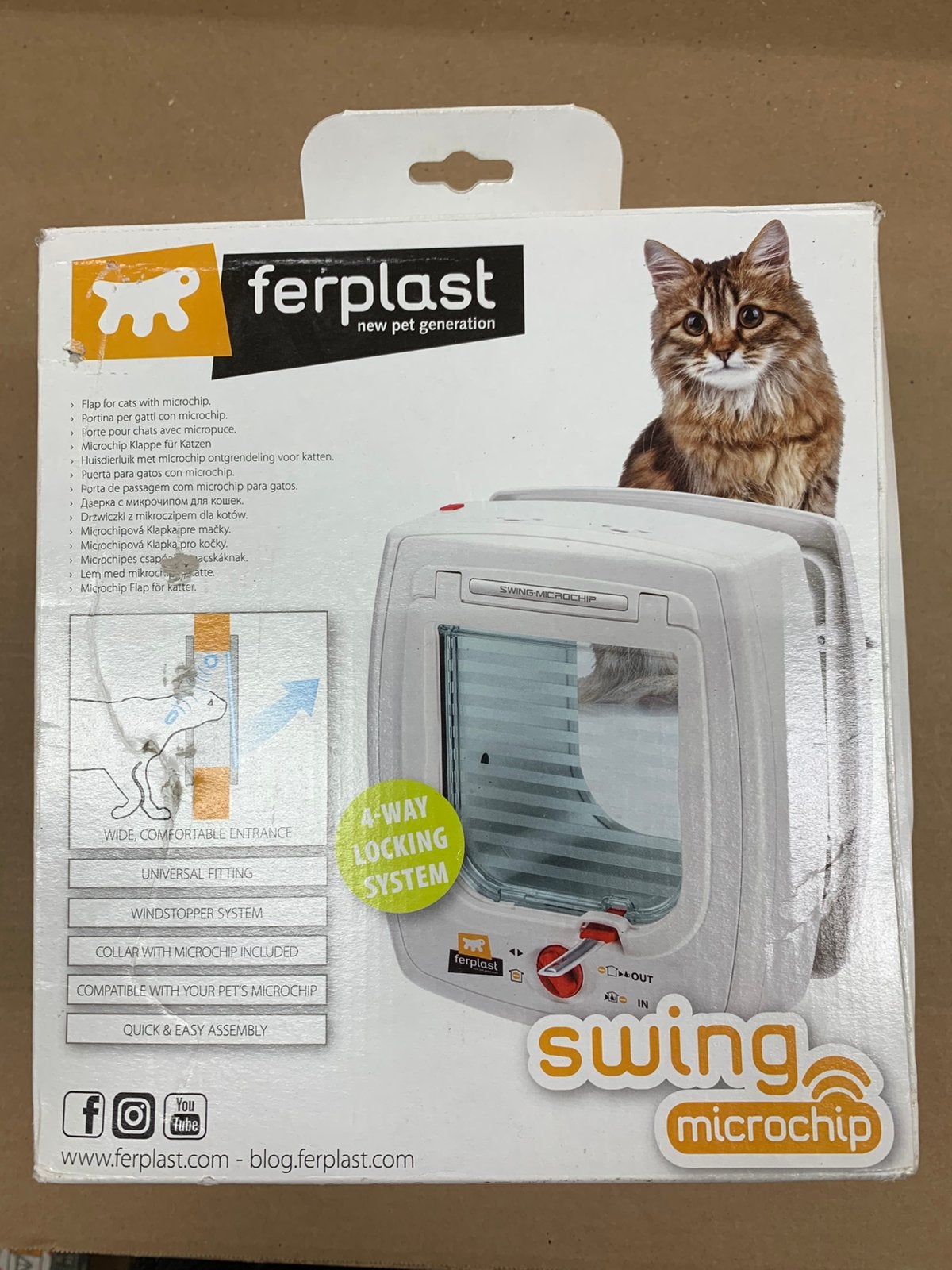 Ferplast kattenluik met chip, Ophalen of Verzenden, Nieuw