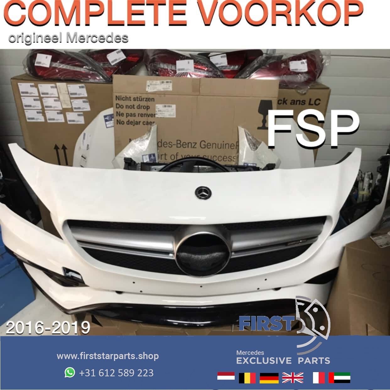 W117 X117 CLA 45 AMG FACELIFT VOORKOP WIT Mercedes 2016-2020, Auto-onderdelen, Carrosserie en Plaatwerk, Gebruikt, -, Voor, Ophalen of Verzenden
