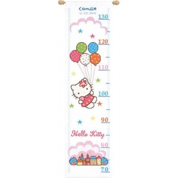 Borduurpakket Groeimeter hello kitty pn0148210, Hobby en Vrije tijd, Borduren en Borduurmachines, Geen, Geen, Nieuw, Ophalen of Verzenden