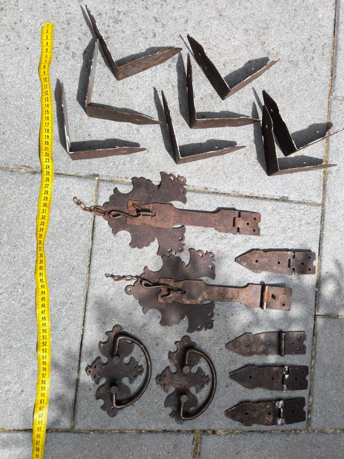 antiek beslag voor brocante kist / kast ijzeren meubelbeslag, Ophalen of Verzenden