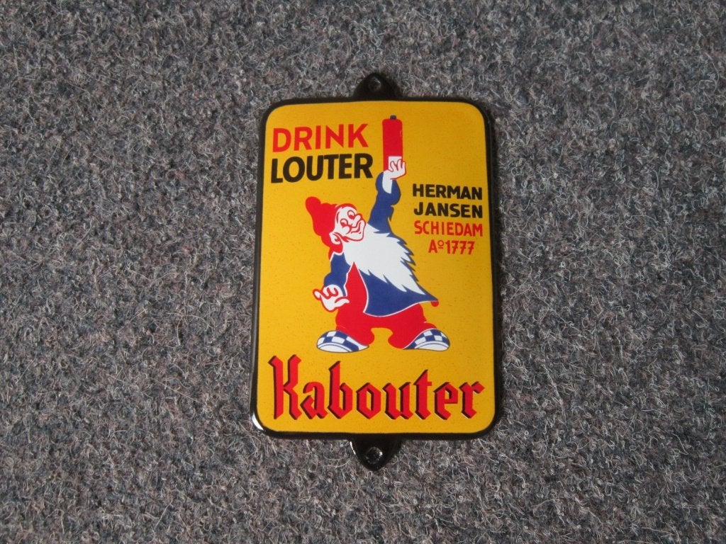 LOUTER KABOUTER EMAILLE RECLAMEBORD, Verzamelen, Ophalen, Zo goed als nieuw, Reclamebord