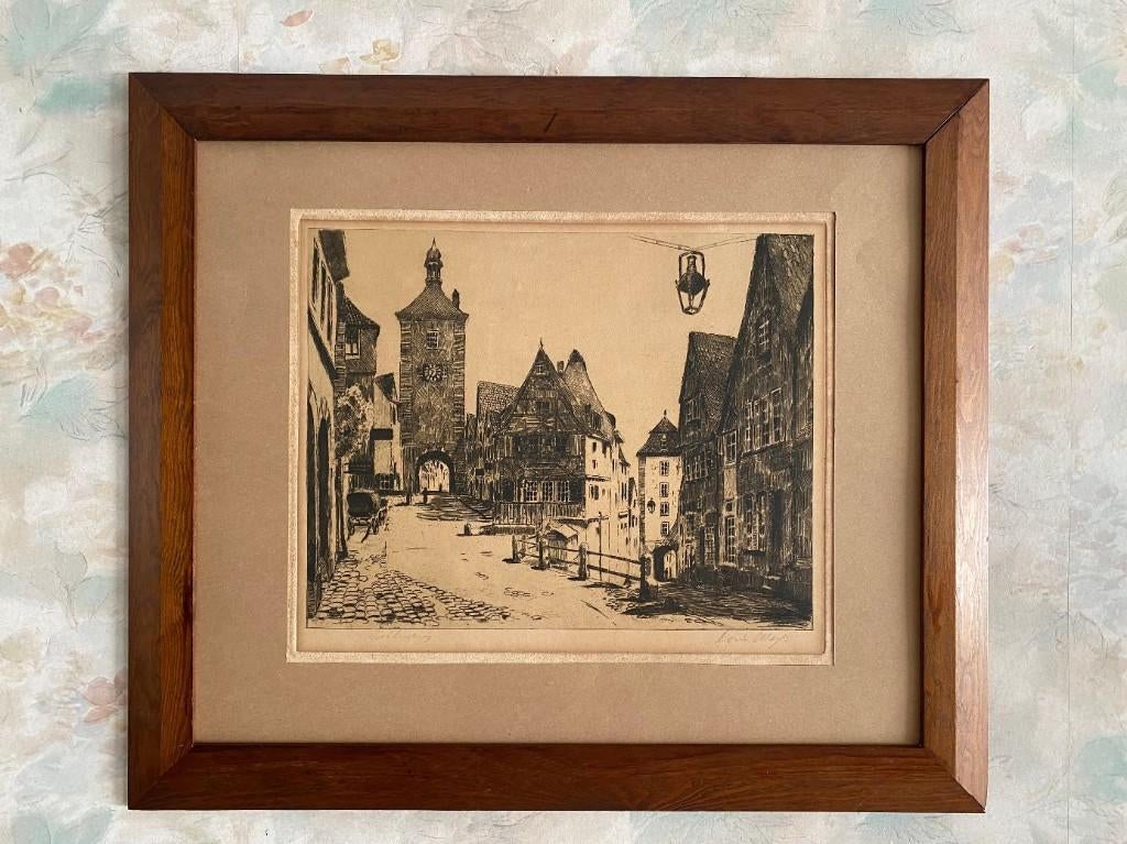 Ets  ,  Bohlingen    Duitsland, Ophalen of Verzenden, Stadsgezicht, Ets
