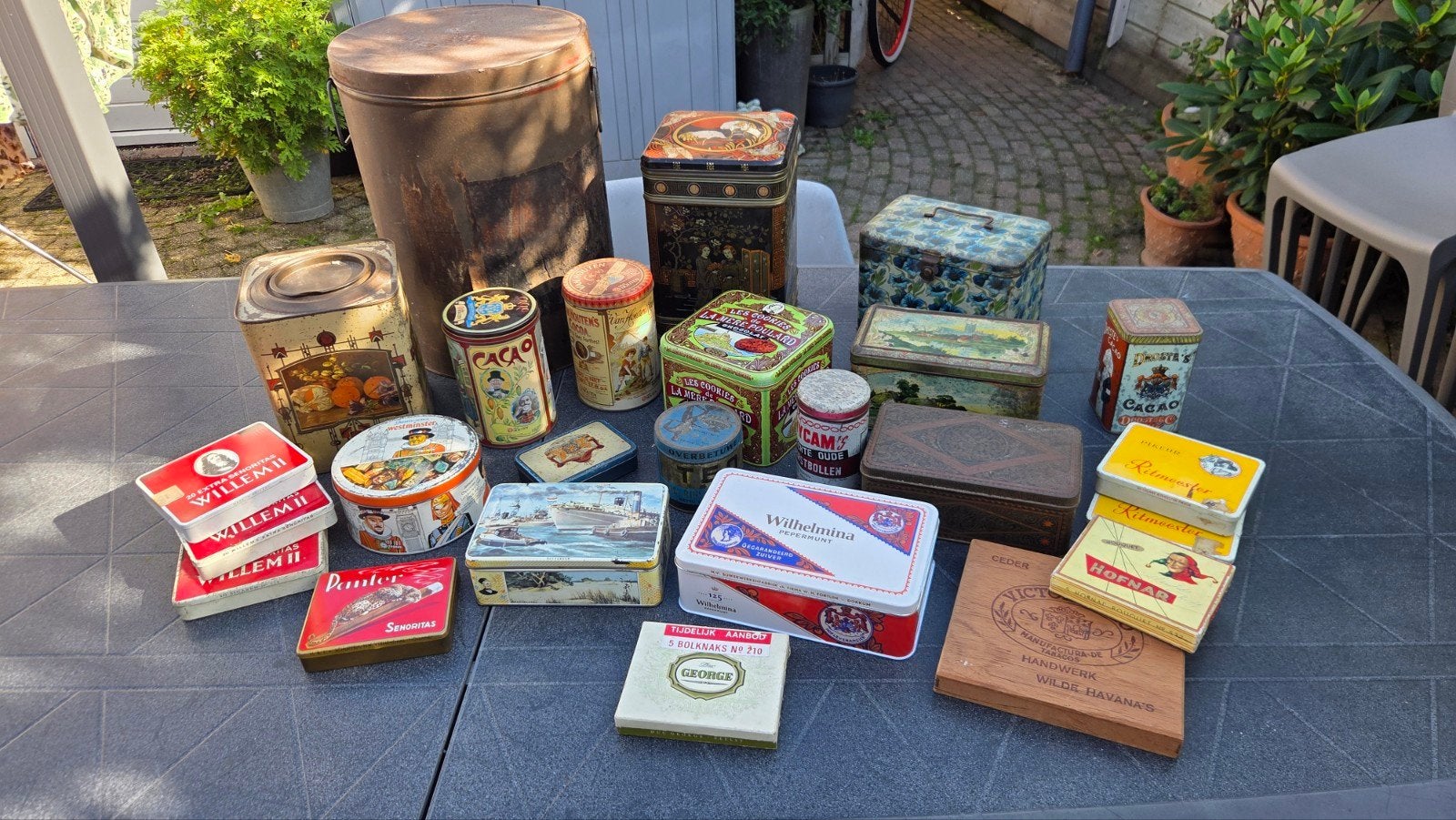 Grote collectie vintage blikken en dozen, Ophalen, Gebruikt, Koffie, Overige merken