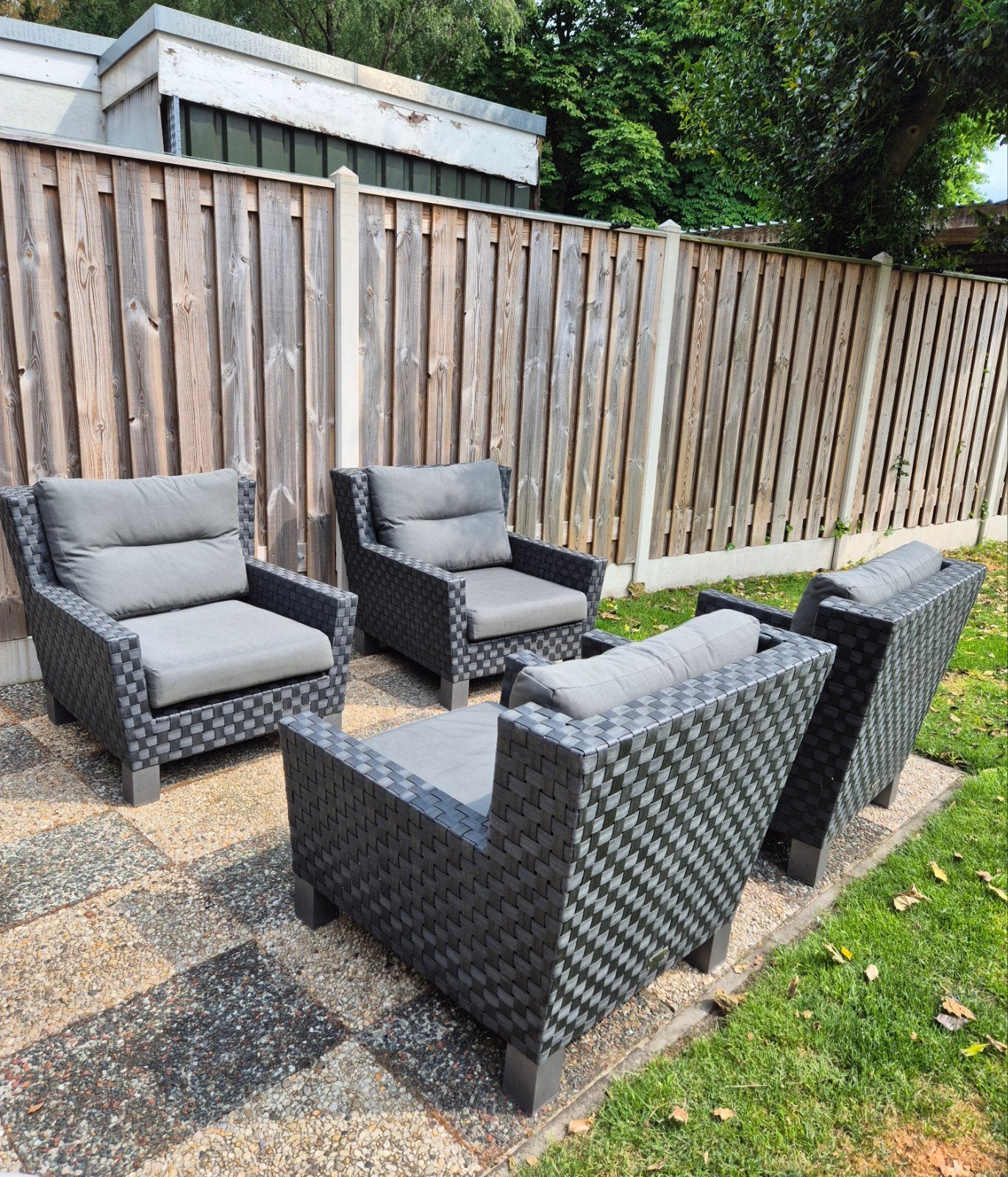 Hartman wicker loungestoelen loungeset tuinset, 4 zitplaatsen, Ophalen of Verzenden, Zo goed als nieuw, Loungeset