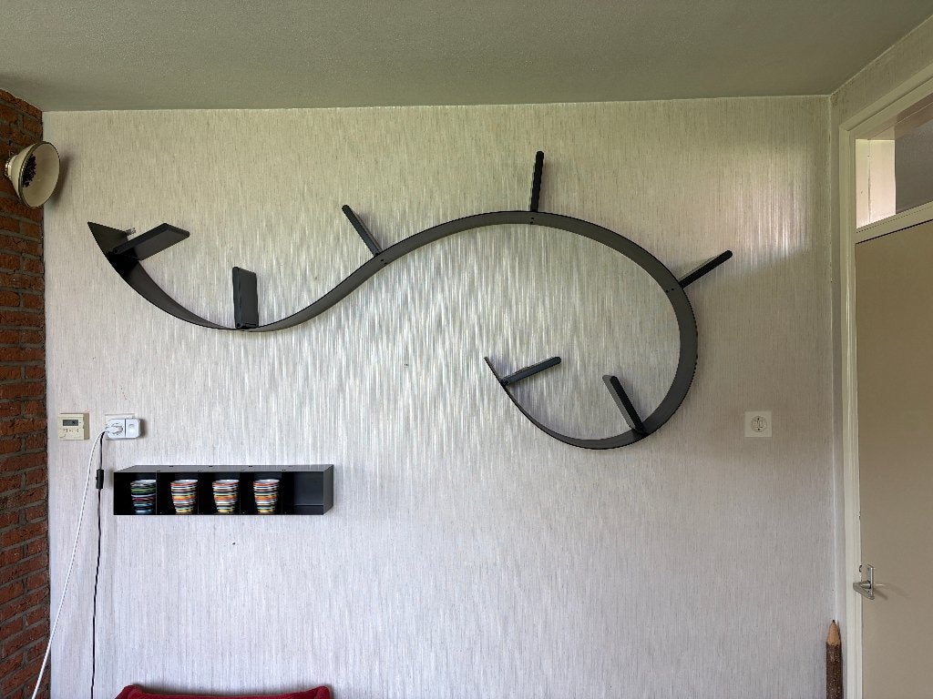 Kartell Bookworm design wandplank met 7 boeksteunen - zwart, Ophalen, Zo goed als nieuw