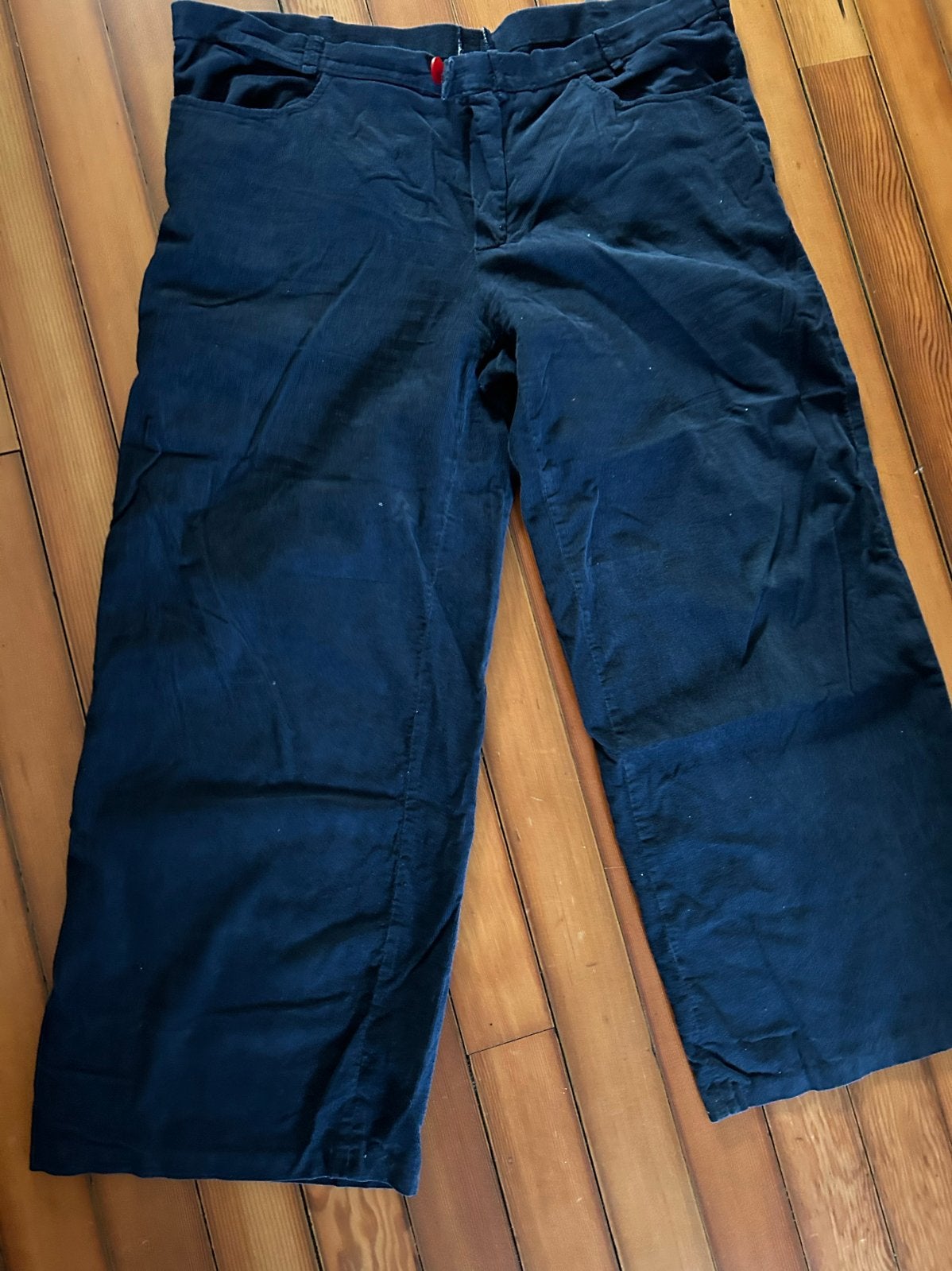 Donkerblauwe corduroy broek, taille 116 cm, Ophalen of Verzenden, Gedragen, Blauw