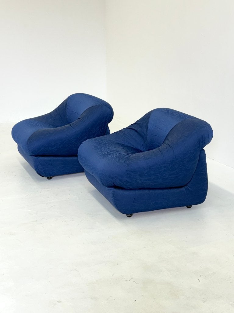 Blauwe Airborne Space Age fauteuils, Ophalen, -, 75 tot 100 cm, Zo goed als nieuw