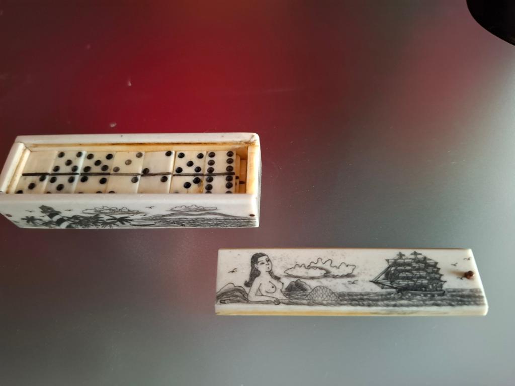 Antiek benen domino spelletje, Ophalen of Verzenden