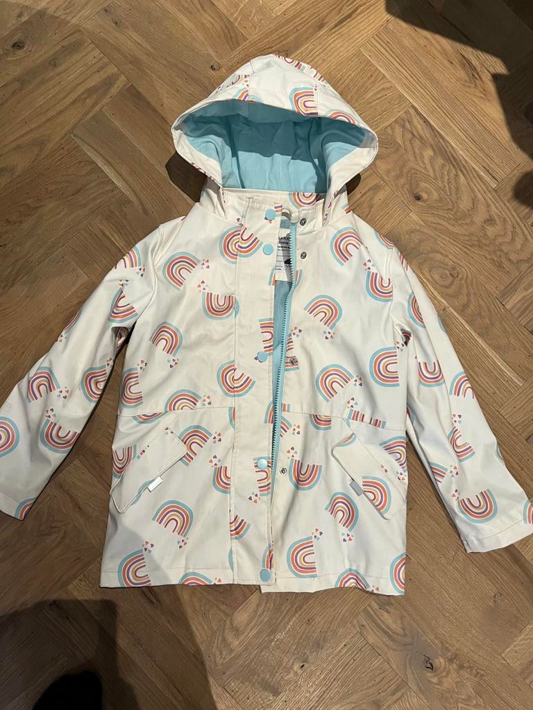 Leuke regenjas maat 128, Kinderen en Baby's, Kinderkleding | Maat 128, Ophalen of Verzenden, Zo goed als nieuw, Meisje, Jas