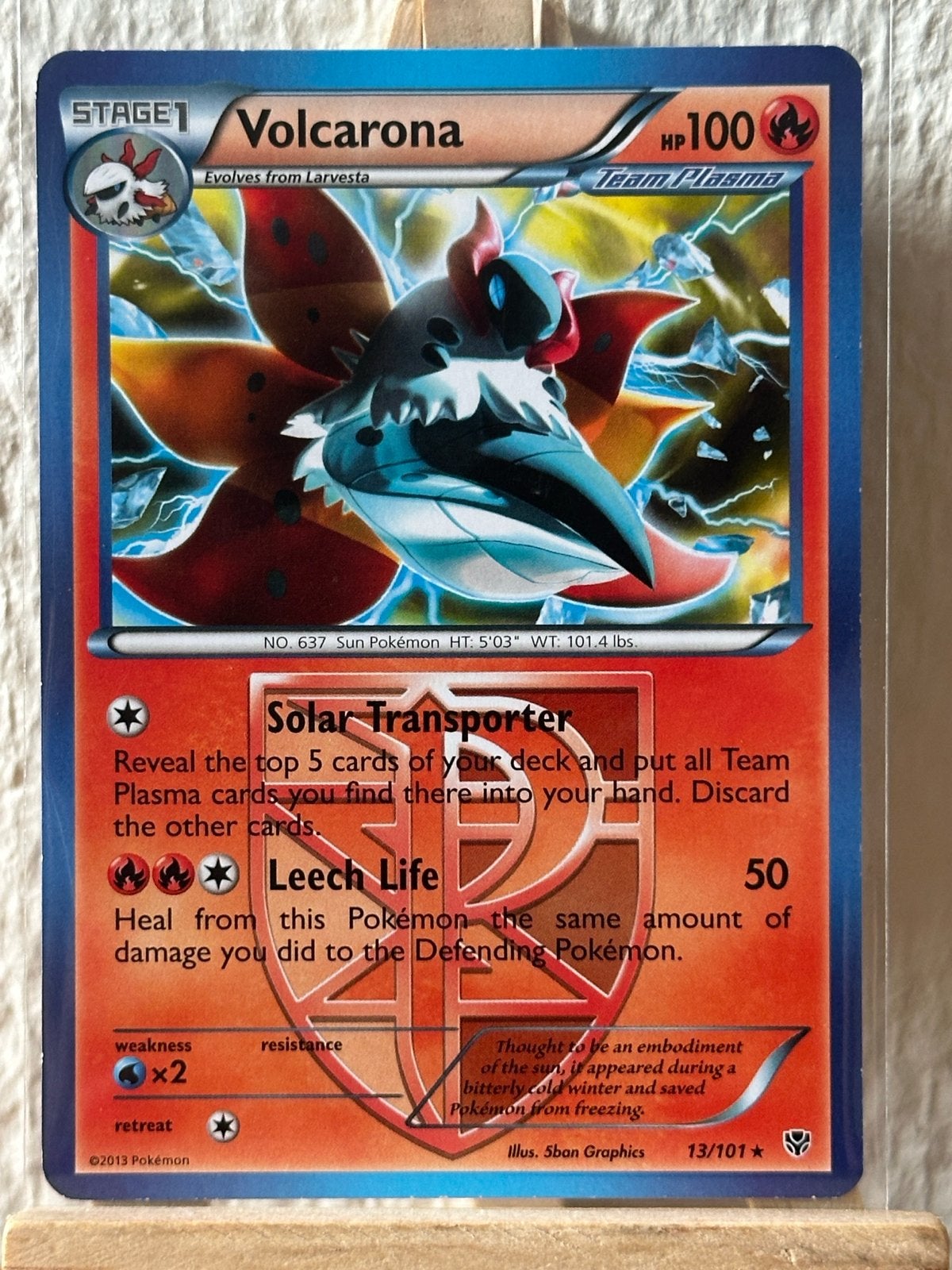 Volcarona (PLB 13) Plasma Blast Pokémon Kaart, Ophalen of Verzenden, Zo goed als nieuw, Losse kaart