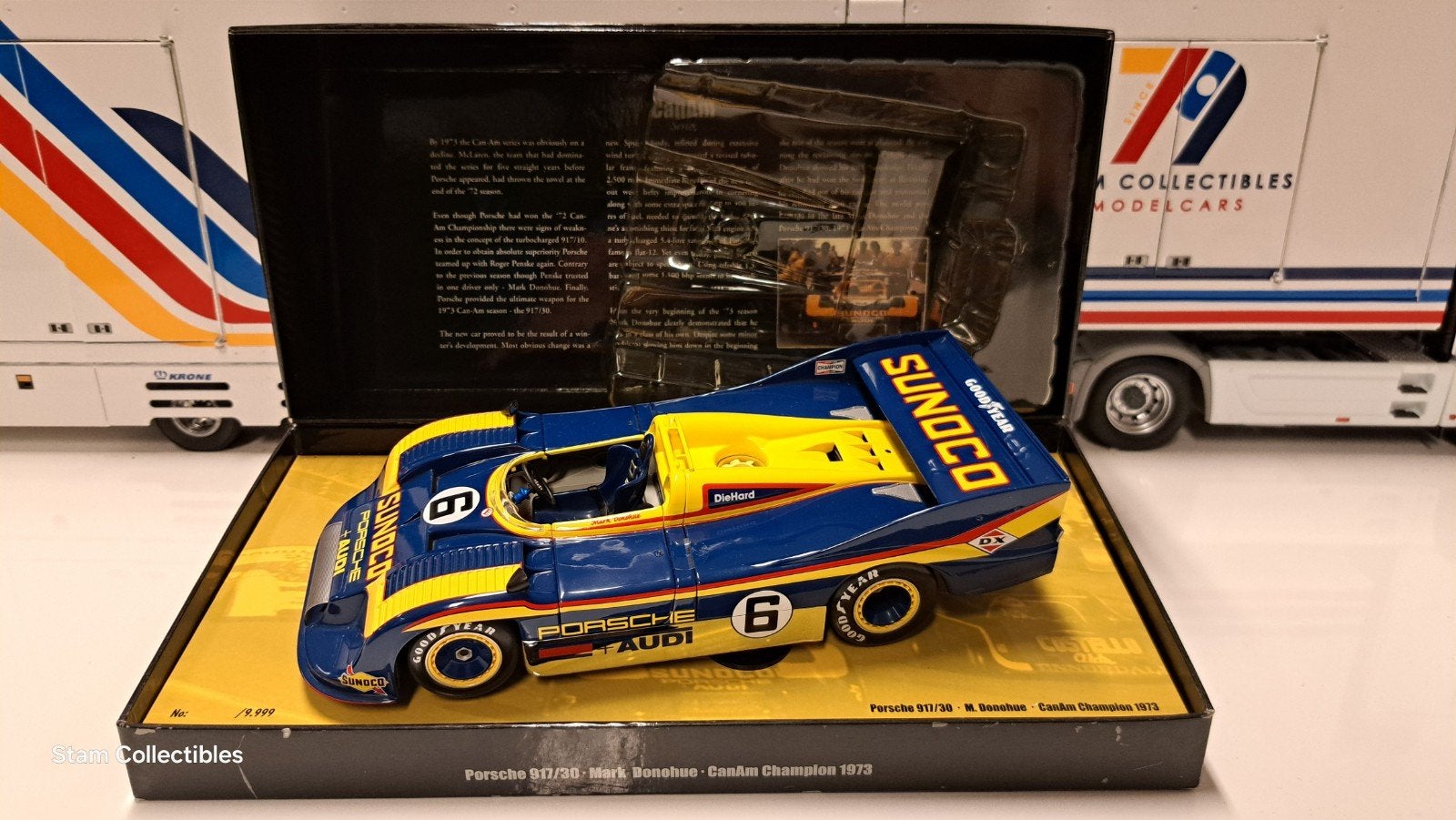 Minichamps Porsche 917/30 Sunoco CanAm Champion Donohue '73, Hobby en Vrije tijd, Modelauto's | 1:18, Auto, Ophalen of Verzenden