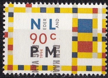 50ste sterfdag Piet Mondriaan - gebruikt – NVPH 1597, Ophalen of Verzenden, Na 1940, Gestempeld