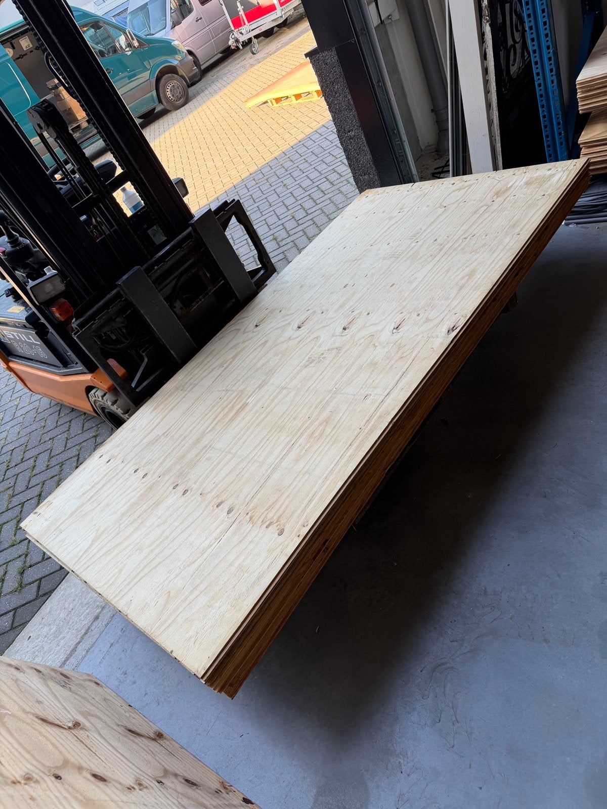 7x Underlayment 2440 x 1220 18mm mes groef, Ophalen, Zo goed als nieuw, Multiplex