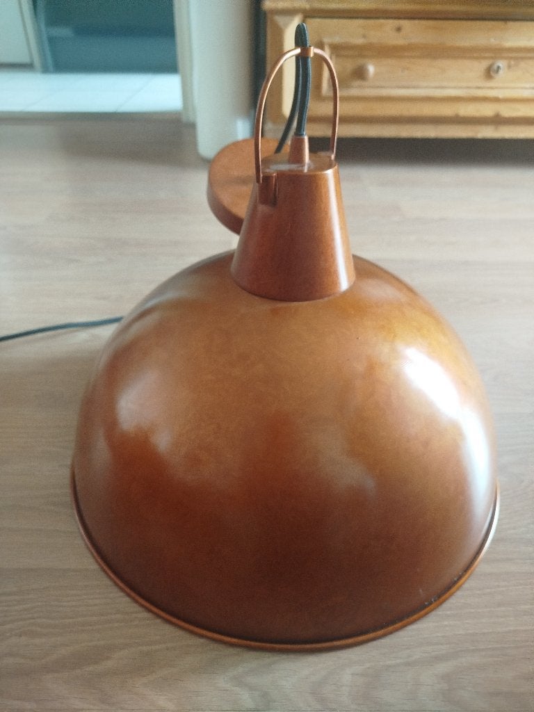 Koperkleurige hanglamp, Ophalen of Verzenden, Zo goed als nieuw, Metaal