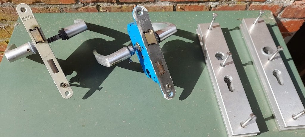 deurklink 2x, Ophalen, Zo goed als nieuw, Overige materialen, Slot