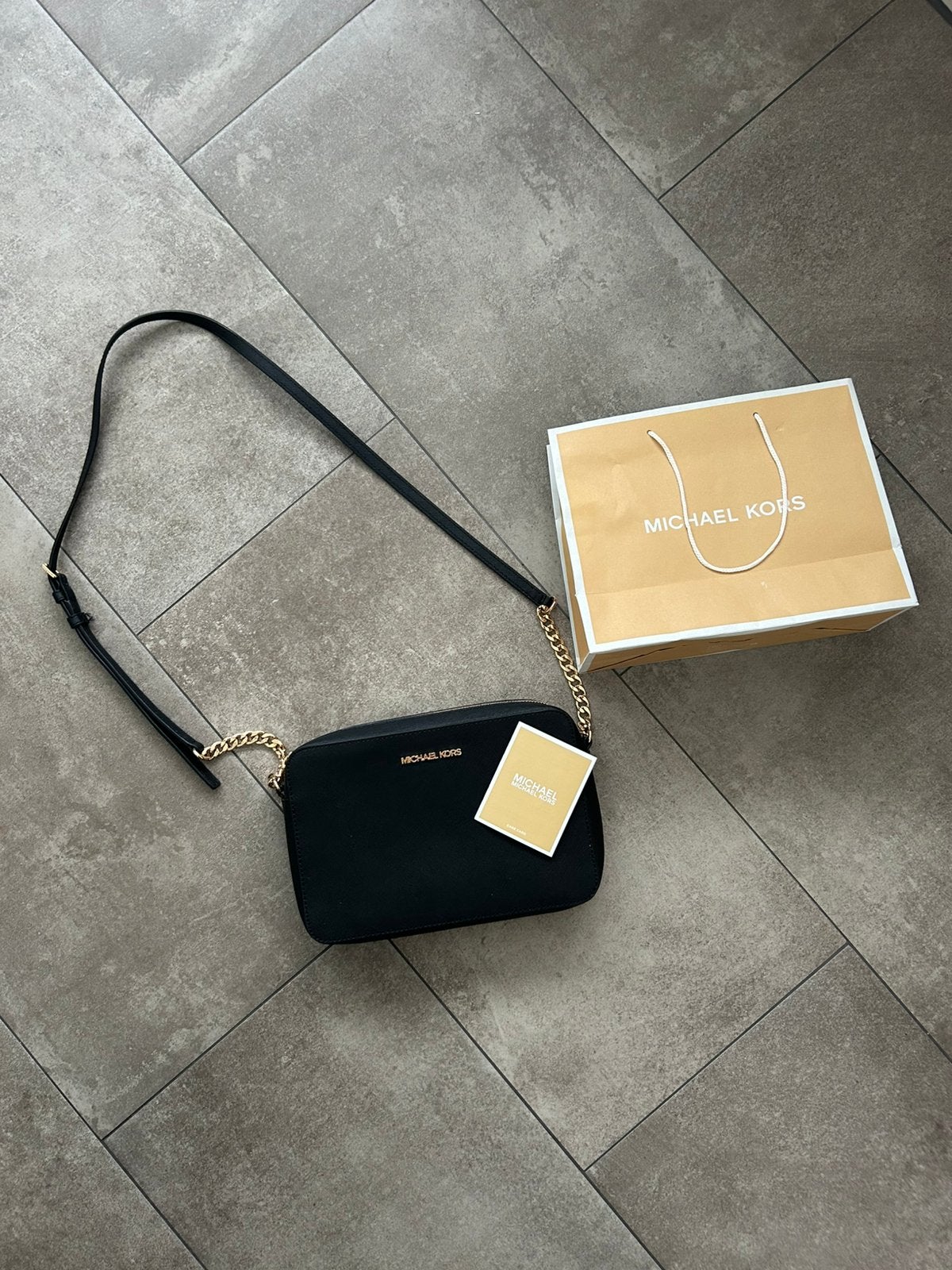 Michael kors JET SET LARGE - Schoudertas - black, Ophalen of Verzenden, Nieuw, Zwart, Schoudertasje