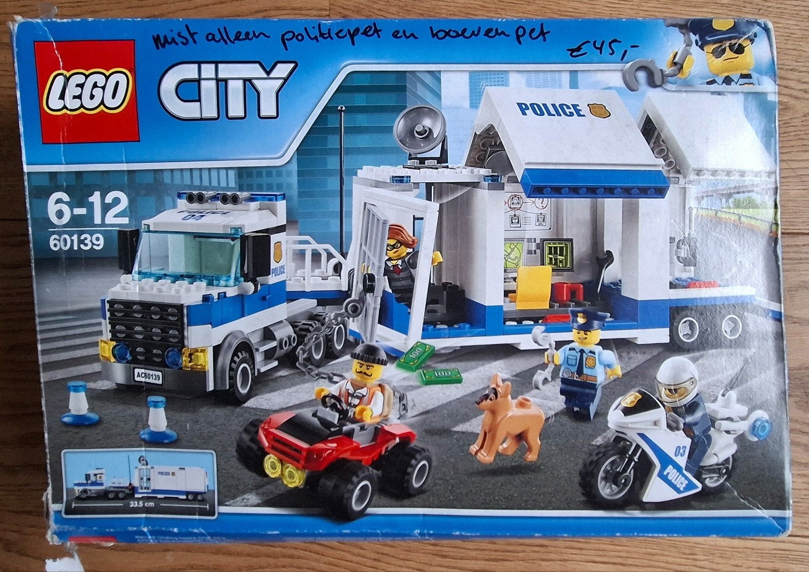 Te koop: lego city politievoertuig (60139), Lego, Ophalen of Verzenden, Compleet, Complete set