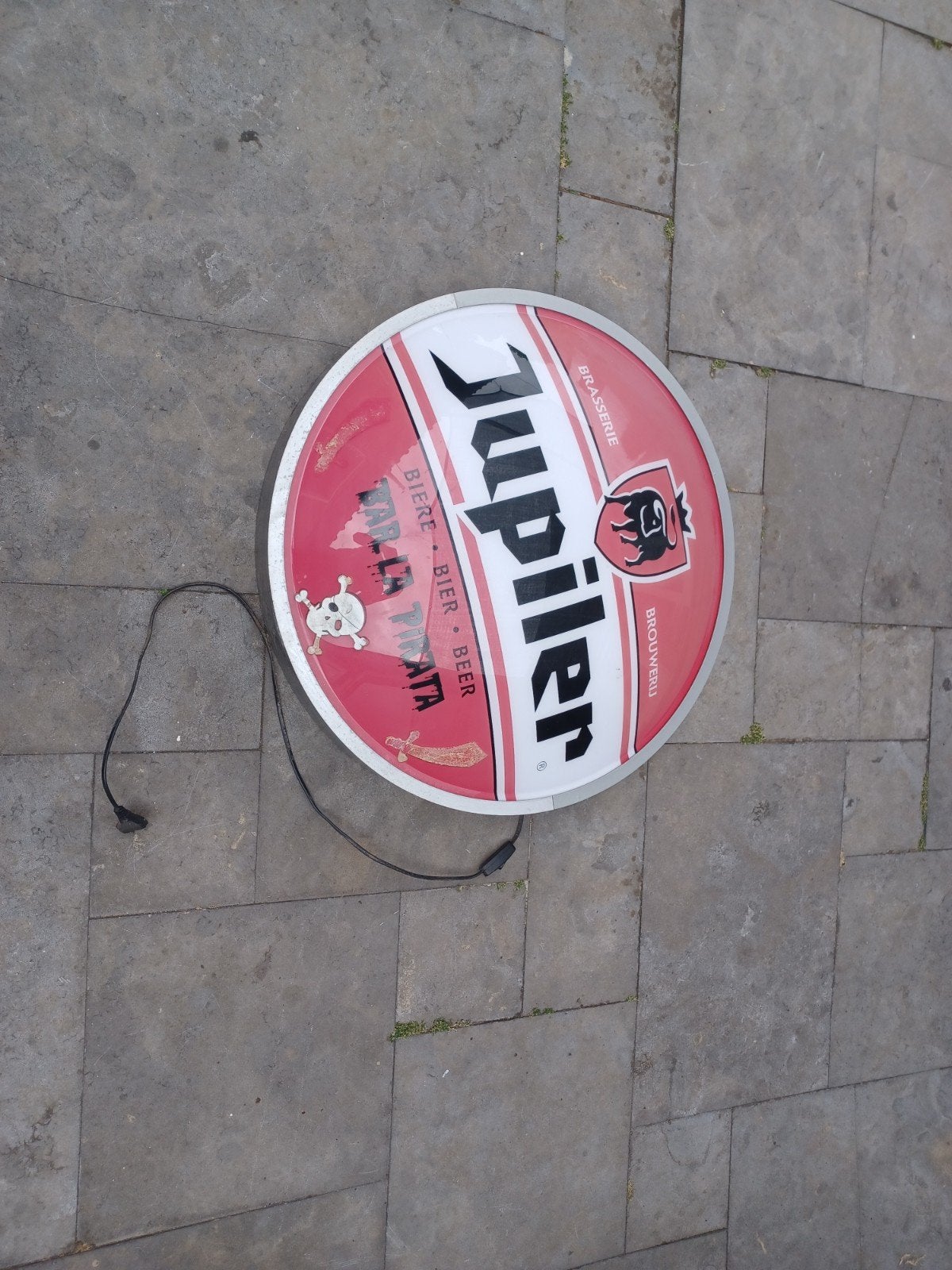 Jupiler Verlicht Reclamebord - Vintage Bier Decoratie, Ophalen, Gebruikt, Lichtbak of (neon) lamp