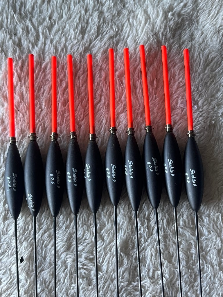 adv 301 / NIEUW set 9 dobbers STABILO 0,60gr, Ophalen of Verzenden, Nieuw, Dobber of Lood