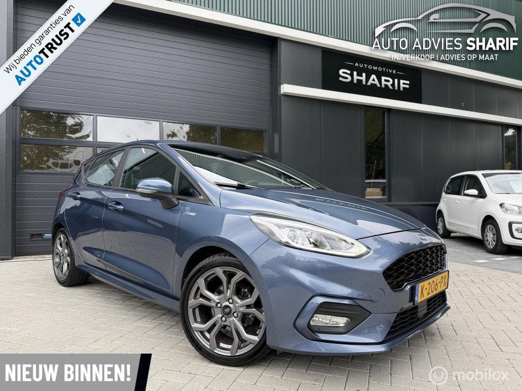 Ford Fiesta 1.0 EcoBoost Hybrid ST-Line Titanium Vol Opties!, Voorwielaandrijving, Gebruikt, Euro 6, Blauw
