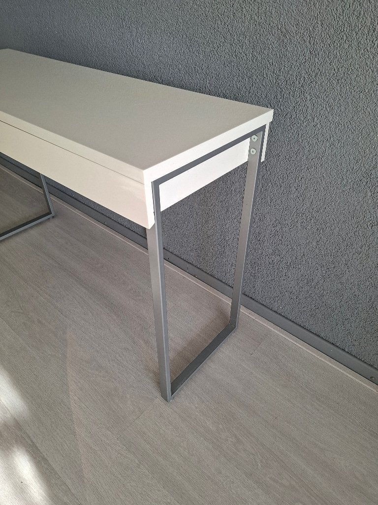 Fula bureau/ sidetabel 2 lades wit hoogglans, Ophalen, Overige materialen, Gebruikt, 100 tot 150 cm