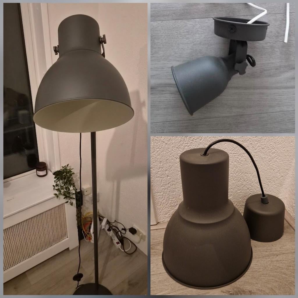 Ikea Hektar lampen set - grijs, Ophalen, Gebruikt