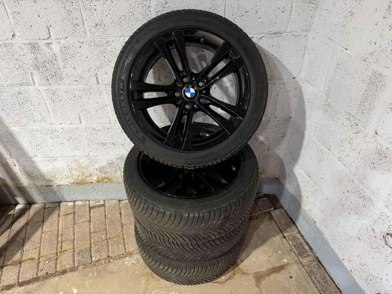 BMW 3 SERIE F30 F31 18 inch OEM winterset Styling 397 zwart, Ophalen, 18 inch, Gebruikt, Banden en Velgen