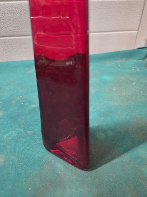 vaas fles rood van glas, Antiek en Kunst, Antiek | Vazen, Ophalen of Verzenden