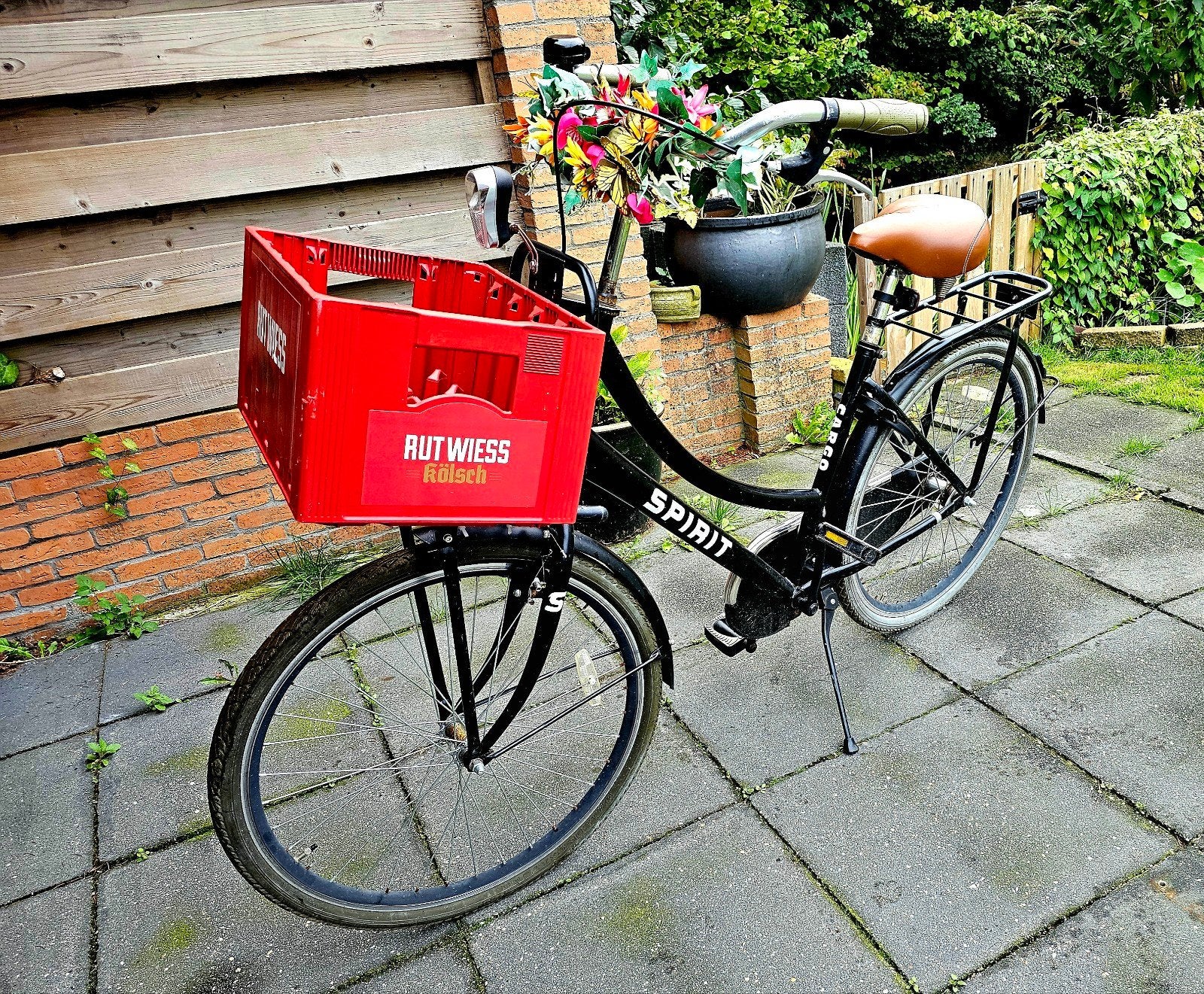 Damesfiets 26 inch met voordrager en krat, Terugtraprem, Minder dan 47 cm, Ophalen, Overige merken
