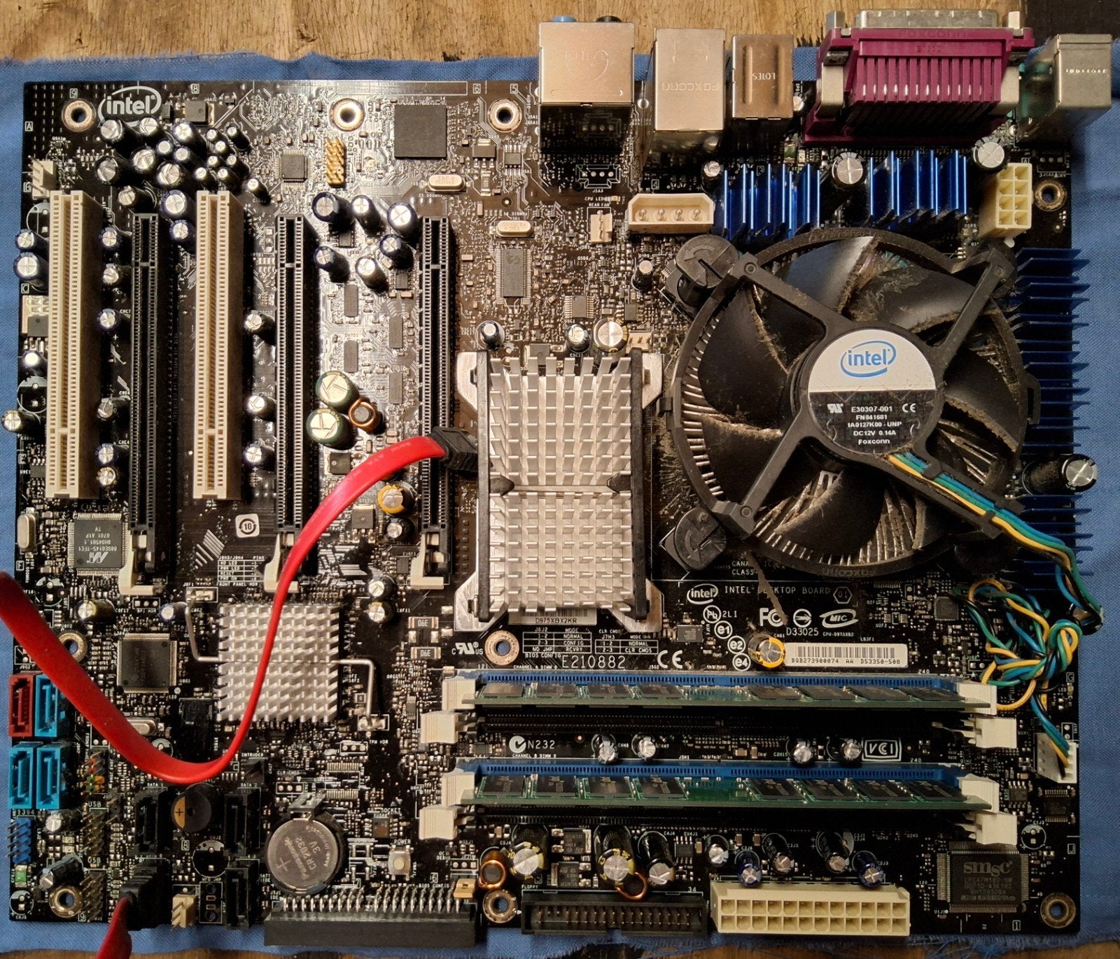 Intel Moederbord met CPU en Koeler (Gebruikt), Gebruikt, Ophalen of Verzenden, DDR2, ATX