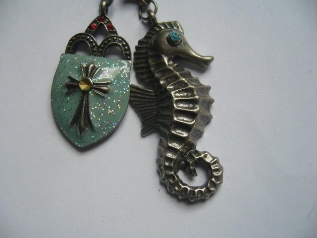 VINTAGE KETTING O.A. MET ZEEPAARDJE, Sieraden, Tassen en Uiterlijk, Antieke sieraden, Verzenden, Overige materialen, Ketting